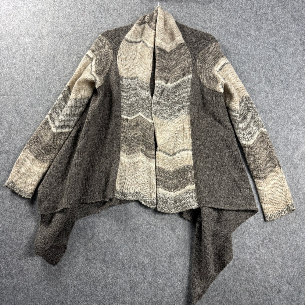 Sisters Womens S Wool Blend Open‎ Front Cardigan Sweater Gray Boho Drape